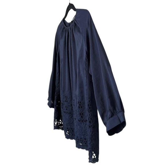 Madewell Blouse Womens XS Eyelet Embroidered Sleeve Shirt Top Silk Blend - Picture 9 of 12